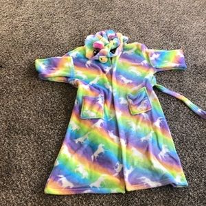 Unicorn robe for girls Youth rainbow robe warm cozy and soft